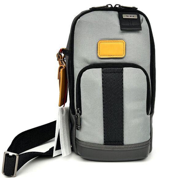 TUMI Fife Slim Sling Bag, Grey/Black - NEW - Picture 1 of 12